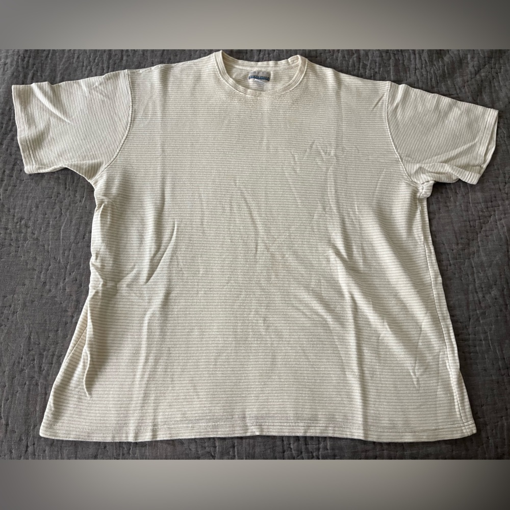 Vintage Breakwater Men's Classic Beige Short Sleeve Tee XL 100% Cotton Ribbed